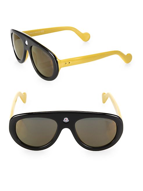 Moncler - Moncler Blanche 55MM Two-Tone Shield Sunglasses