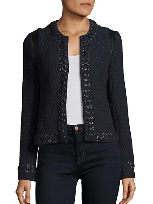 L'AGENCE - Devereaux Leather Whipstitch Jacket