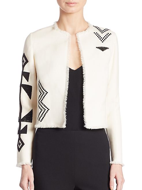 Ralph Lauren Collection - Eleanora Embroidered Virgin Wool & Silk Bolero