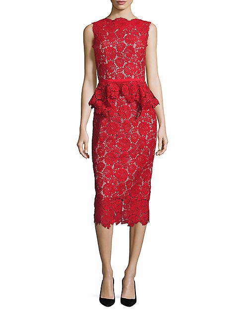 NHA KHANH - Hana Peplum Lace Sheath Dress