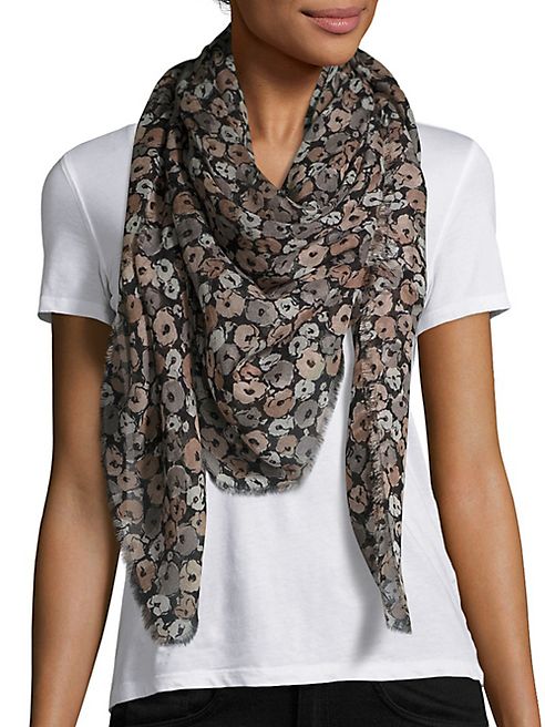 Saint Laurent - Anemone-Print Cashmere & Silk Scarf