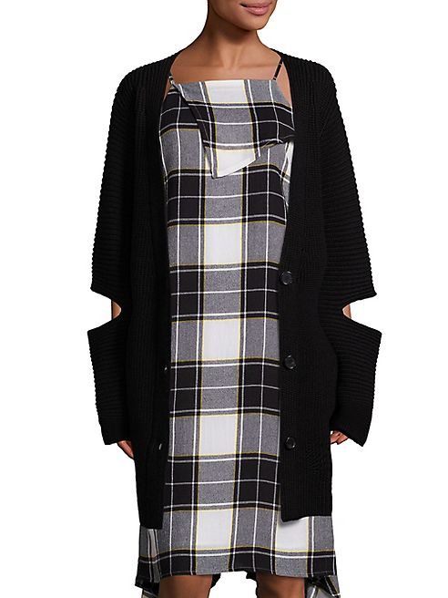 Public School - Toni Cutout Rib-Knit Cardigan