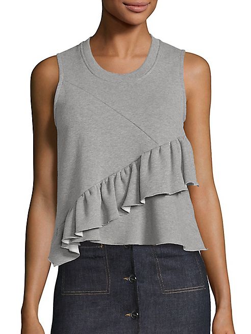 Carven - Cotton Blend Ruffle Top