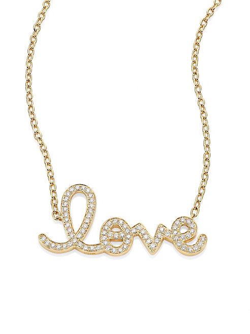 Sydney Evan - Large Love Diamond & 14K Yellow Gold Pendant Necklace