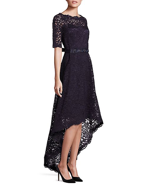 Teri Jon by Rickie Freeman - Lace Hi-Lo Gown