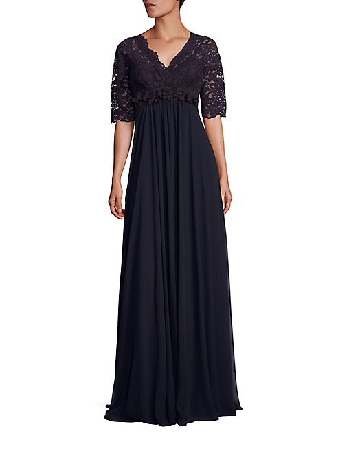 Teri Jon by Rickie Freeman - Lace & Chiffon Gown