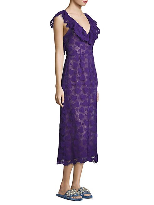 Miu Miu - Macrame Lace Ruffle Dress