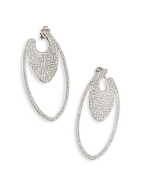 Adriana Orsini - Pavé Crystal Oval Hoop Earrings/1.5