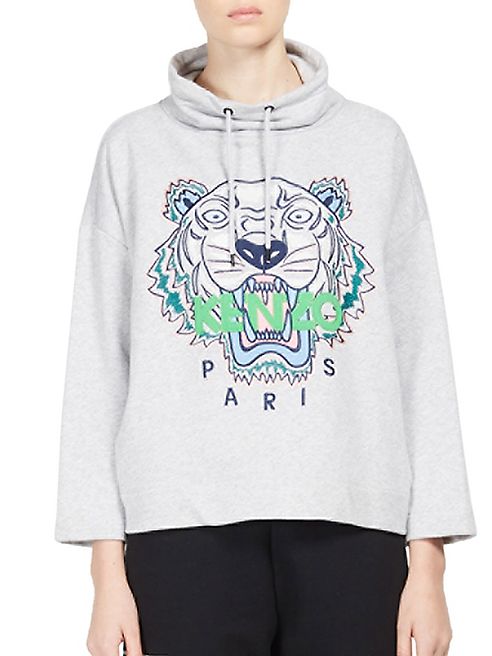 KENZO - Embroidered Tiger Icon Funnelneck Sweatshirt