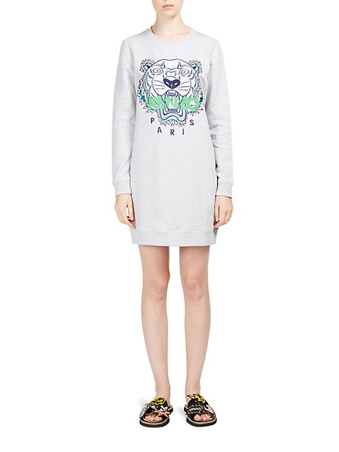 KENZO - Embroidered Tiger Icon Sweatshirt Dress