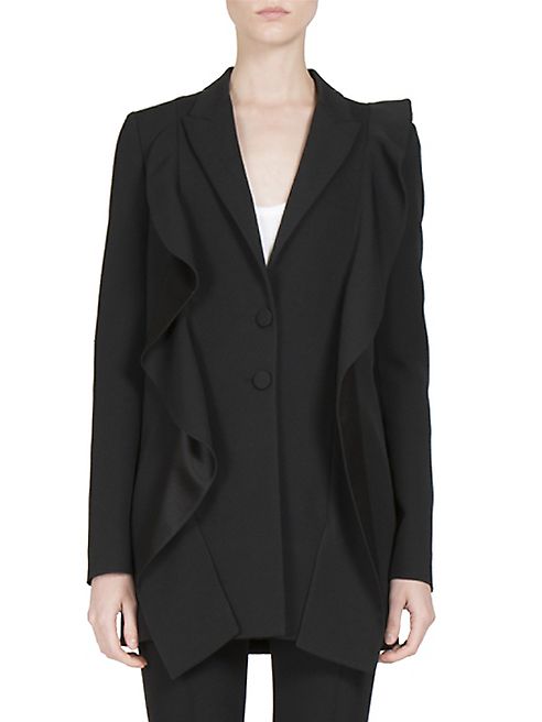 Givenchy - Ruffled Wool Long Jacket