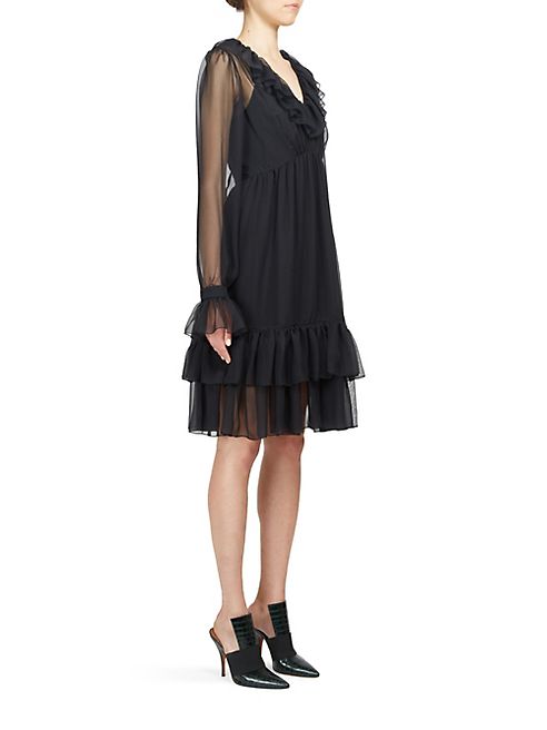 Givenchy - Long Sleeve Ruffle Dress