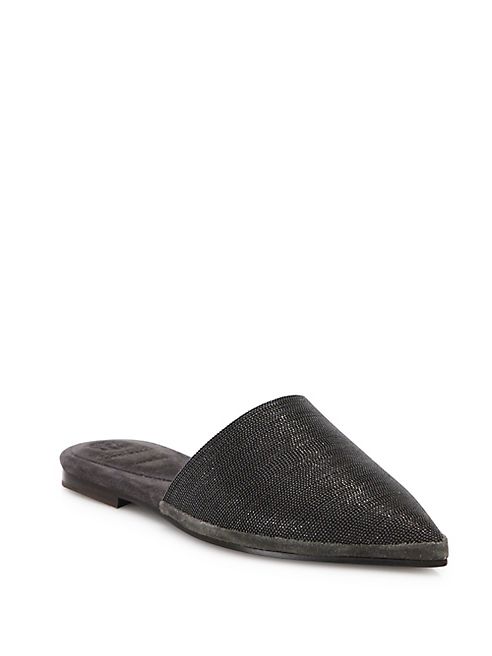 Brunello Cucinelli - Monili-Trim Suede Mule Slides