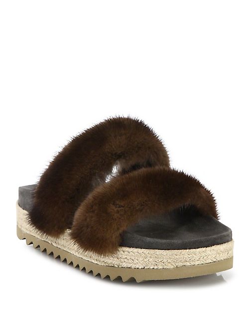 Brunello Cucinelli - Mink Fur Espadrille Slides