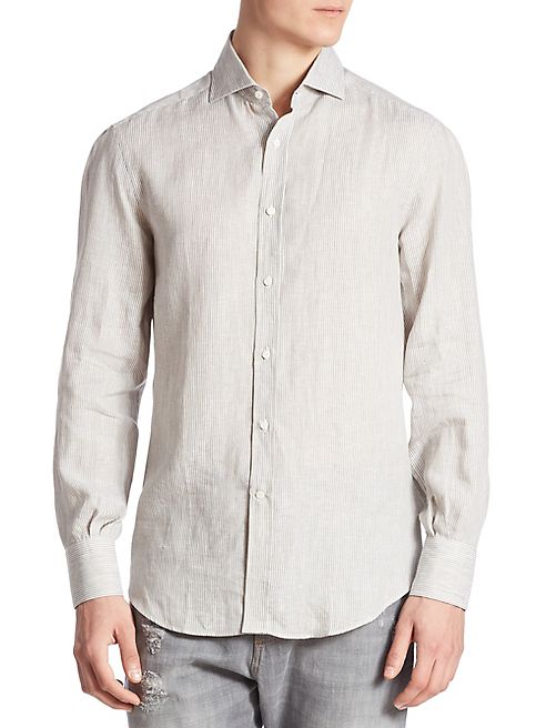 Brunello Cucinelli - Striped Long Sleeve Shirt