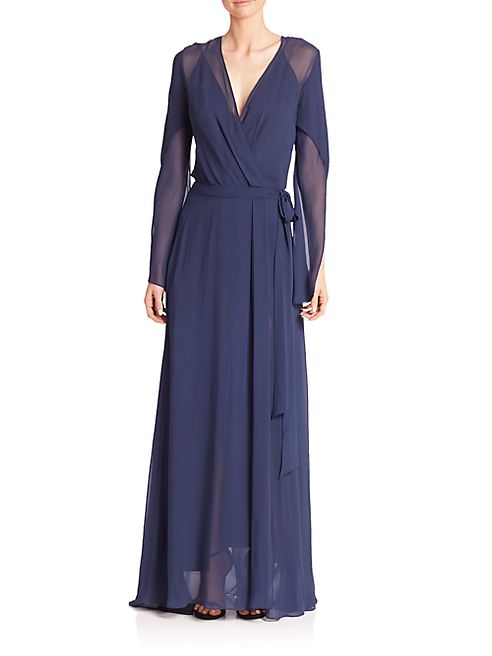 Halston Heritage - Slit Sleeve Wrap Gown