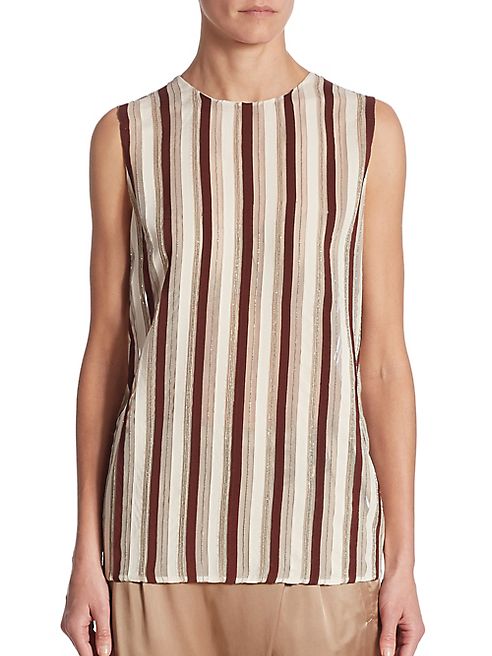 Brunello Cucinelli - Striped Silk Top