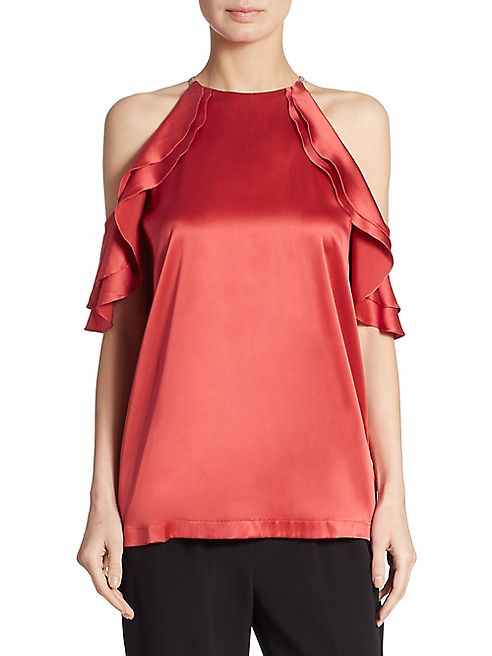 Brunello Cucinelli - Silk-Blend Ruffle Top