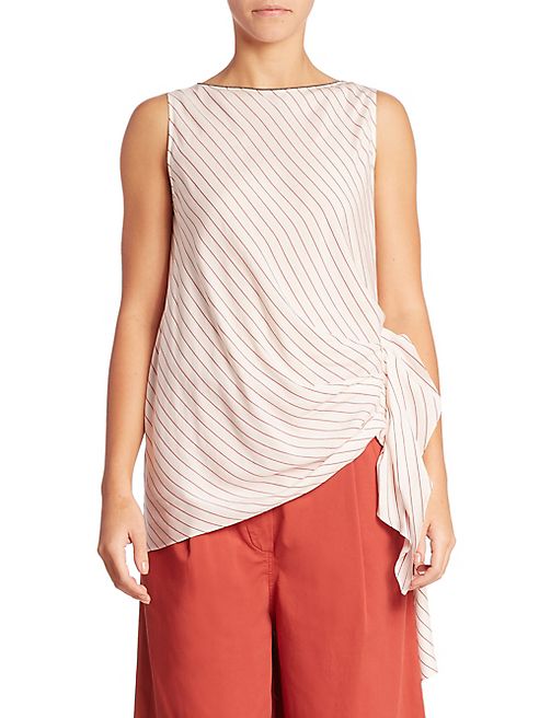 Brunello Cucinelli - Silk Gathered Tank Top