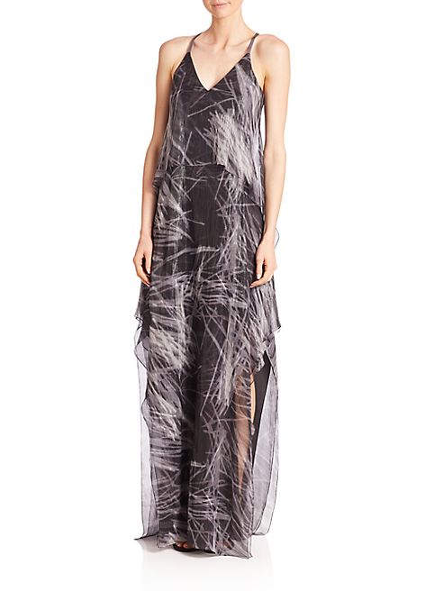 Halston Heritage - Printed Slit Gown