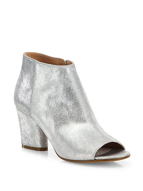 Maison Margiela - Metallic Leather Open-Toe Booties