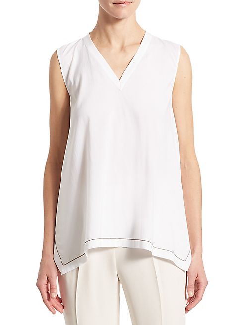 Brunello Cucinelli - Sleeveless Silk-Blend Blouse