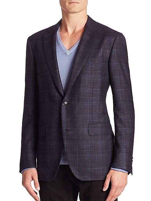 Pal Zileri - Wool & Silk-Blend Plaid Jacket