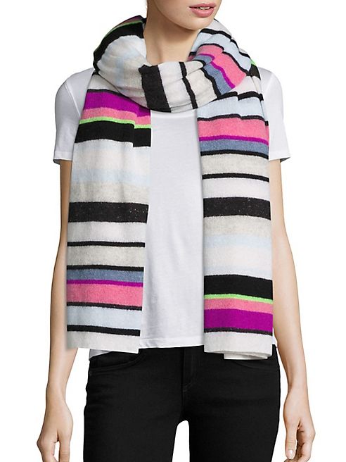 White + Warren - Multicolor Stripe Travel Scarf