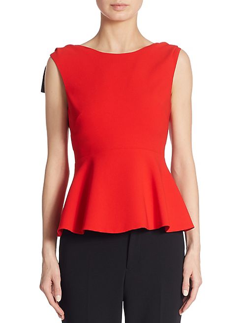 Miu Miu - Sleeveless V-Back Peplum Blouse