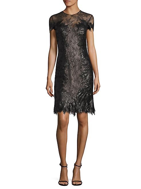 RENE RUIZ - Sequin Lace Sheath Dress