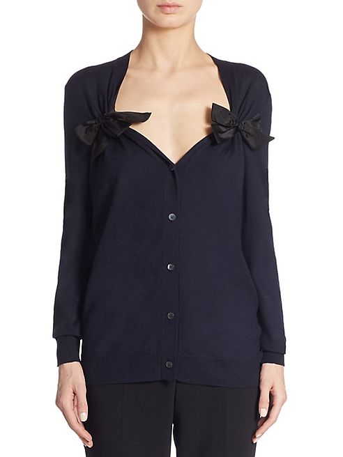 Miu Miu - Virgin Wool Bow Cardigan