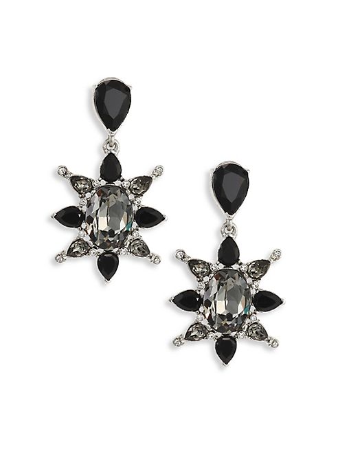 Oscar de la Renta - Tropical Bloom Crystal Star Clip-On Earrings