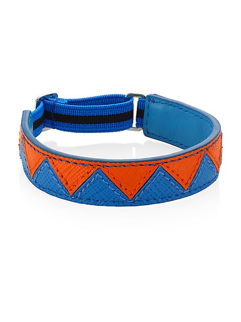 Prada - Chevron Patterned Leather Bracelet