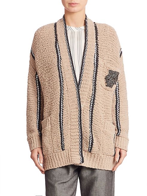 Brunello Cucinelli - Wool Striped Cardigan