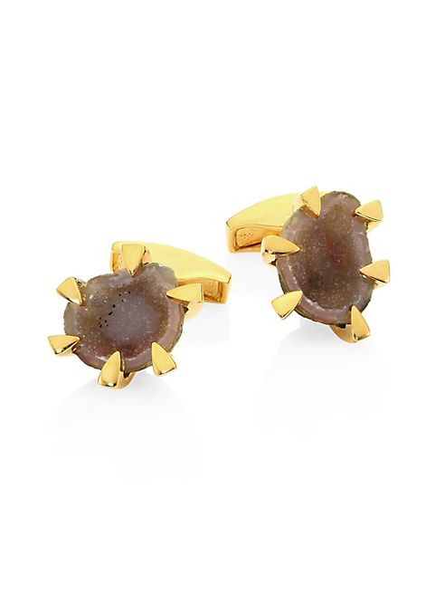 Tateossian - Green Geode Cuff Links