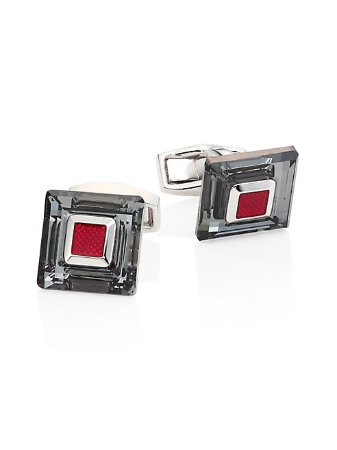 Tateossian - Swarovski Frame Rhodium-Plated Cufflinks