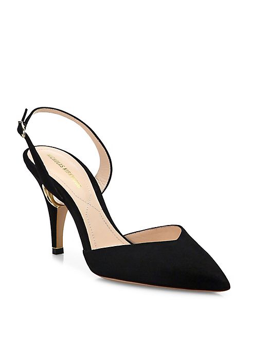 Nicholas Kirkwood - Penelope Pearly Suede Slingbacks