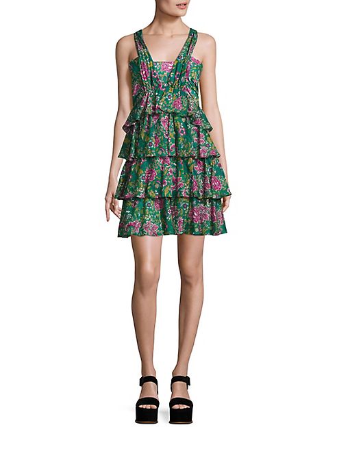 NO. 21 - Cotton Printed Tiered Ruffle Dress