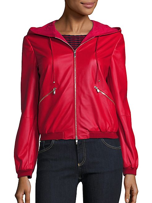 Armani Collezioni - Hooded Leather Jacket