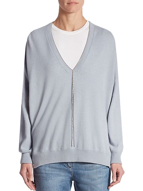 Brunello Cucinelli - V-Neck Cashmere Top