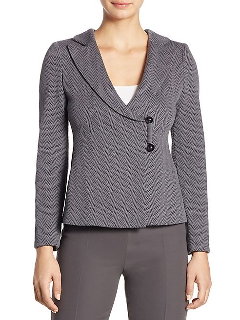 Armani Collezioni - Asymmetrical Chevron Jersey Jacket