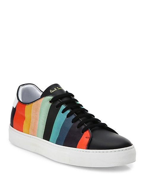 Paul Smith - Basso Striped Nappa   Leather Sneakers