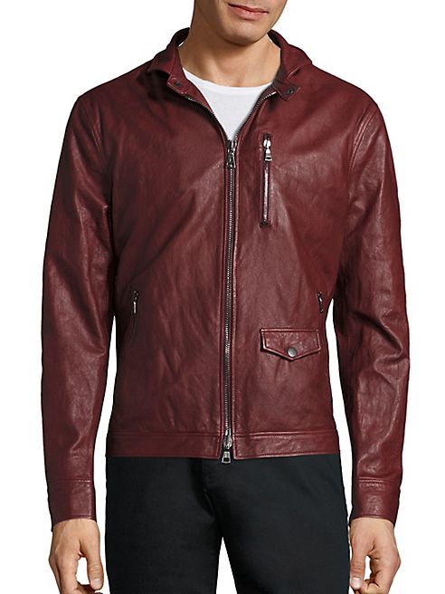 John Varvatos - Slim Sheep Skin Leather Jacket