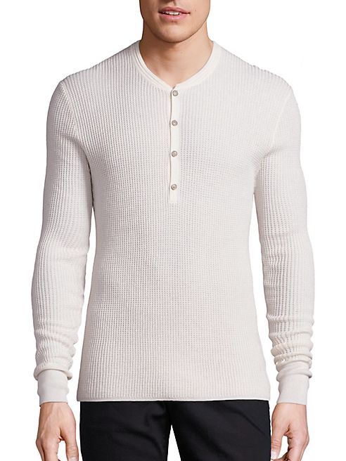 John Varvatos - Silk and Cashmere Blend Henley Sweater