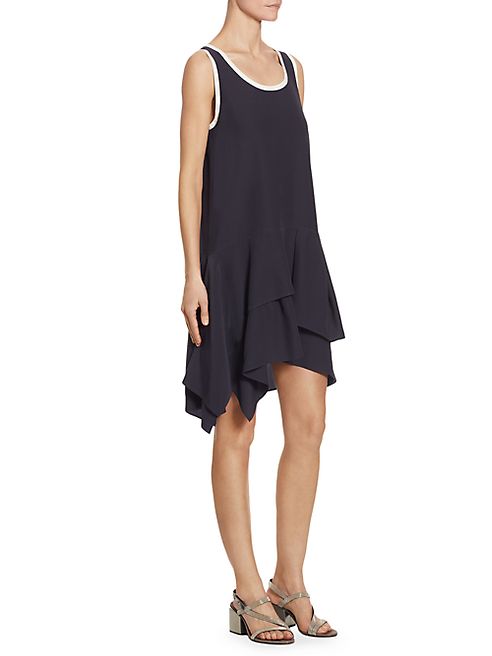 Brunello Cucinelli - Tiered Silk Drop-Waist Dress