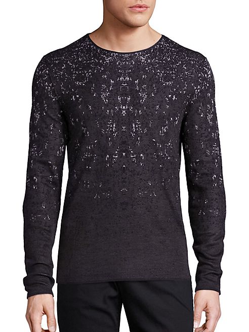 John Varvatos - Silk & Cotton Blend Printed Sweater