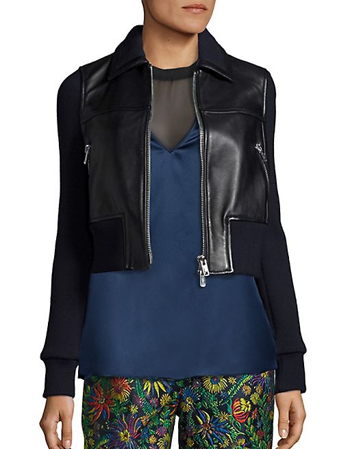 3.1 Phillip Lim - Leather & Wool Cropped Jacket