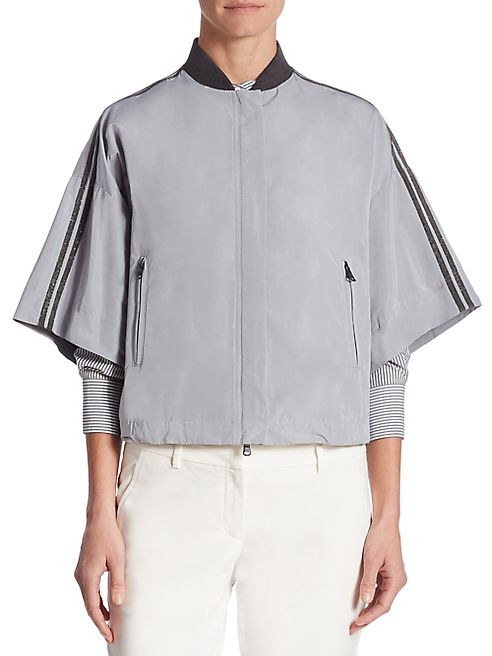 Brunello Cucinelli - Striped Zip Front Jacket