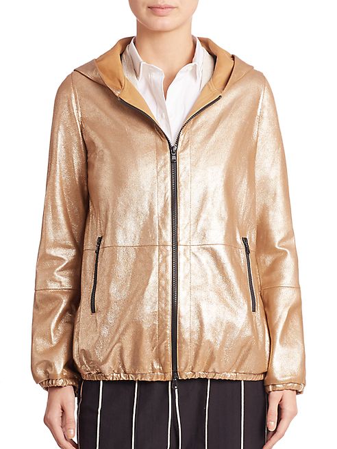 Brunello Cucinelli - Metallic Leather Jacket