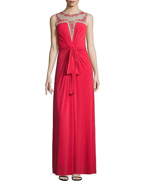 BCBGMAXAZRIA - Sleeveless Illusion Top Gown